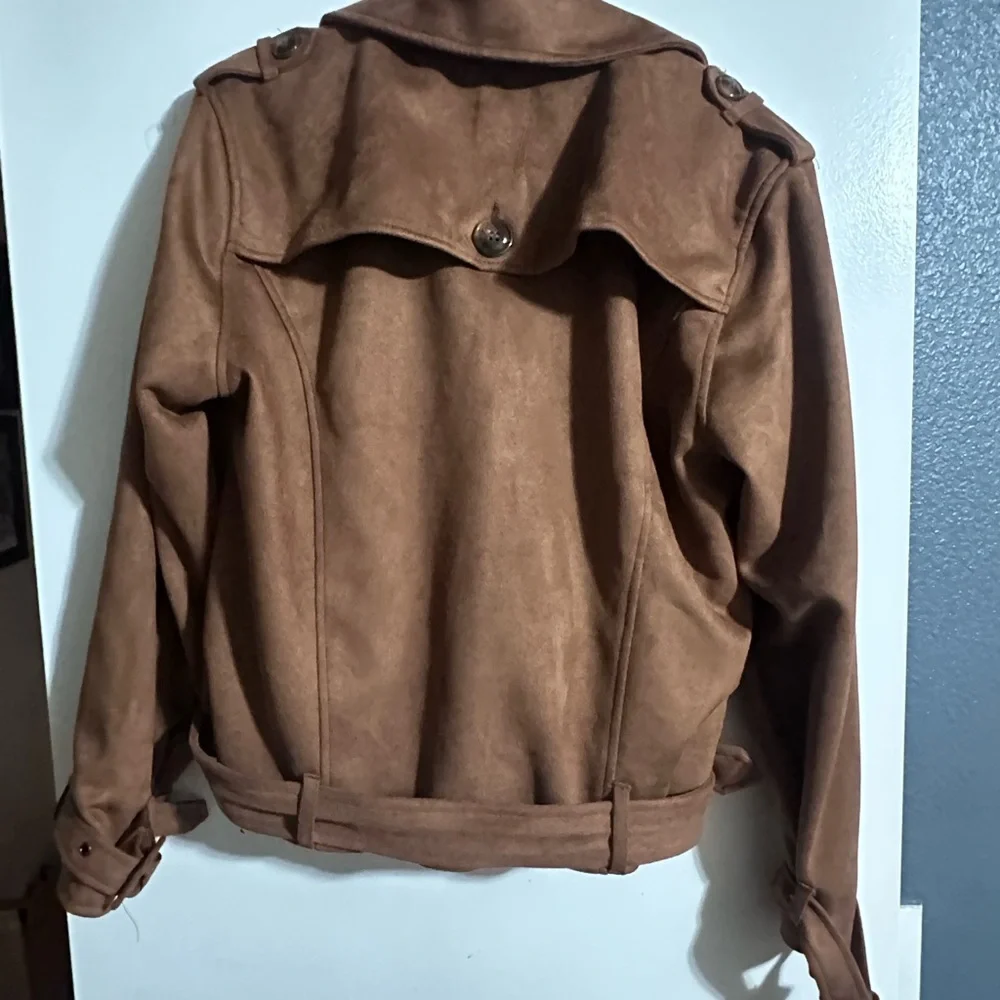Steve Madden Faux Suede Tan Jacket Size‎ Large - Picture 9 of 10
